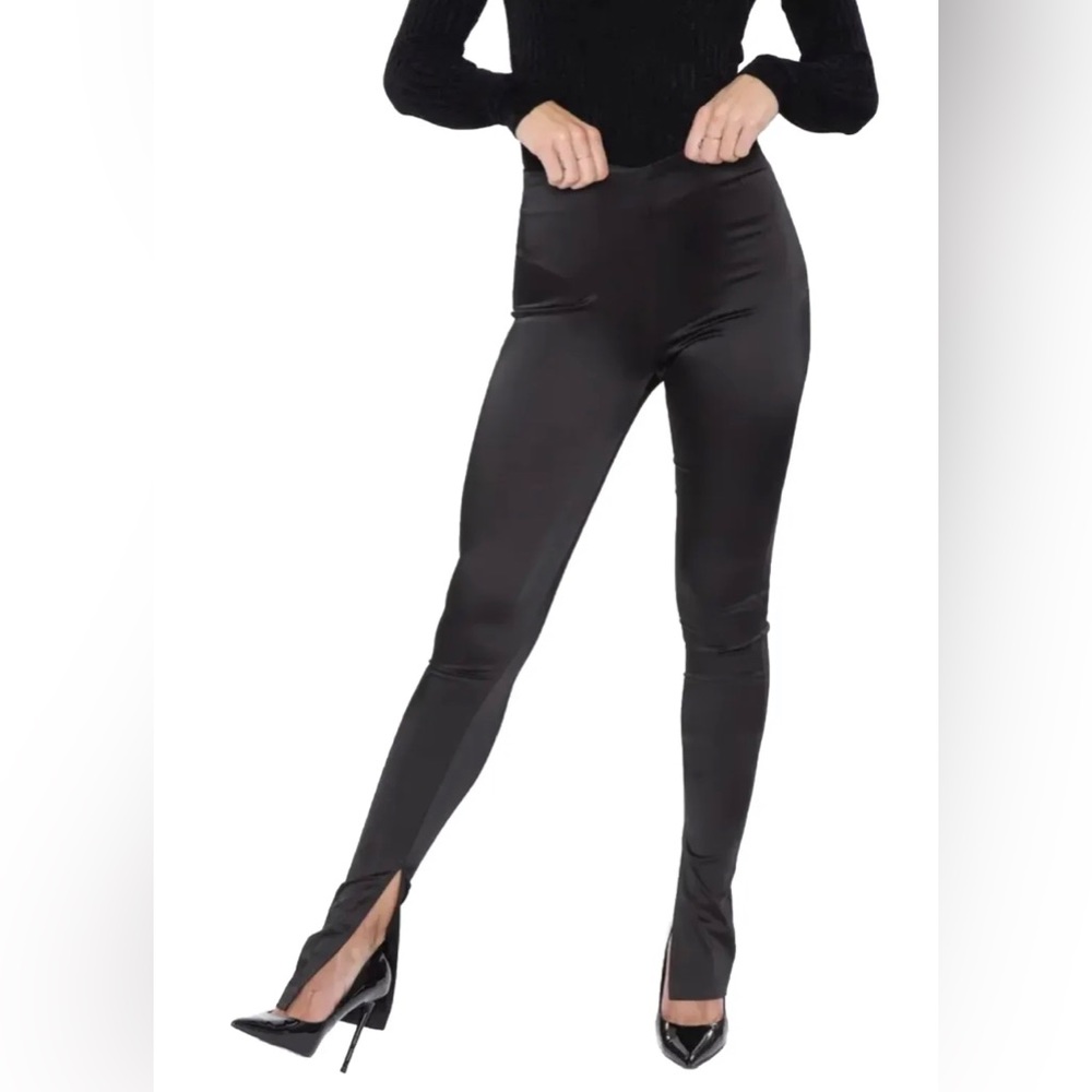 Heros The Legging Italian Stretch Satin M Stretchy Zip Slit Party Nwts Grease